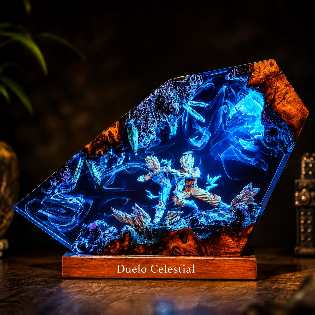 Lámpara de dragón de resina 3D