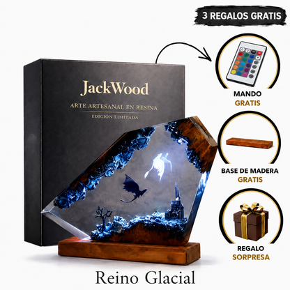 Lámpara de dragón de resina 3D