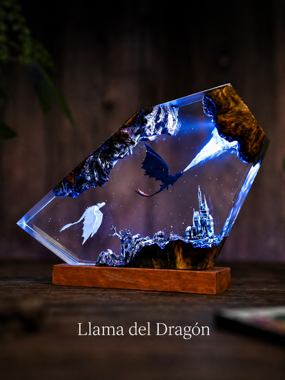 Lámpara de dragón de resina 3D